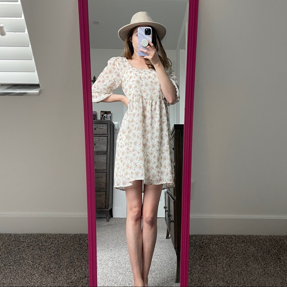 Boho Floral Babydoll Dress